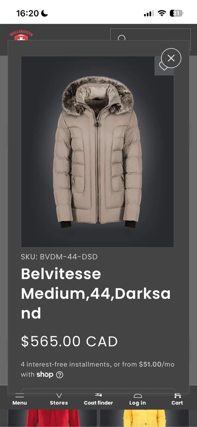 Wellensteyn Belvitesse Winter Coat Darksand