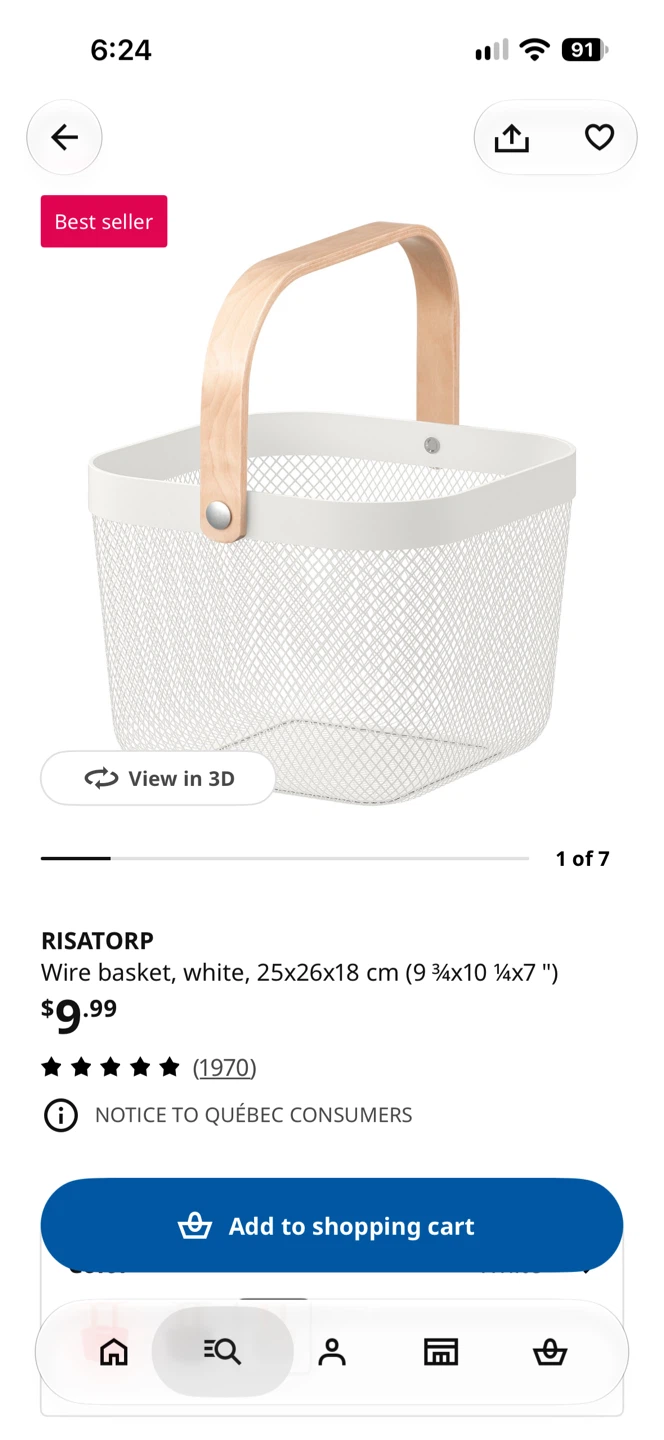 2 IKEA RISATORP White Wire Baskets