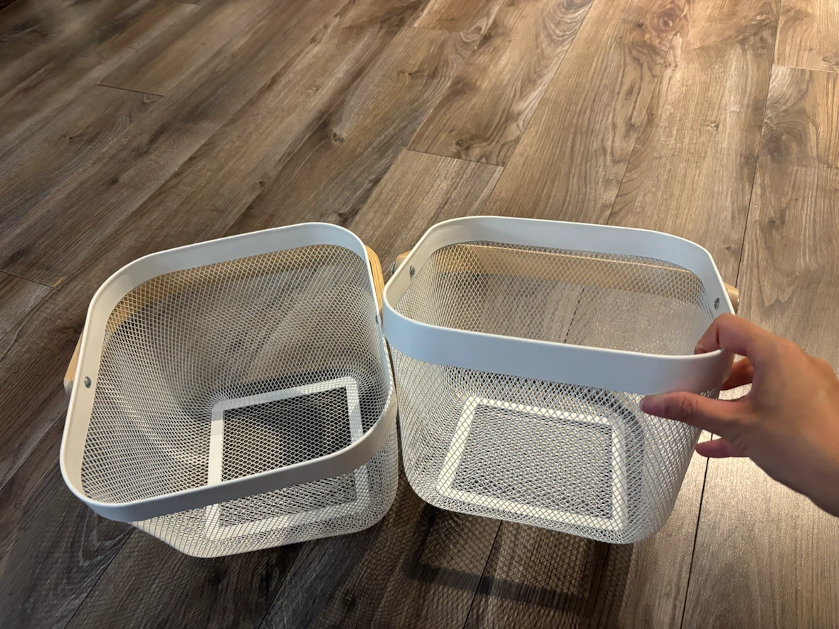 2 IKEA RISATORP White Wire Baskets - photo 2