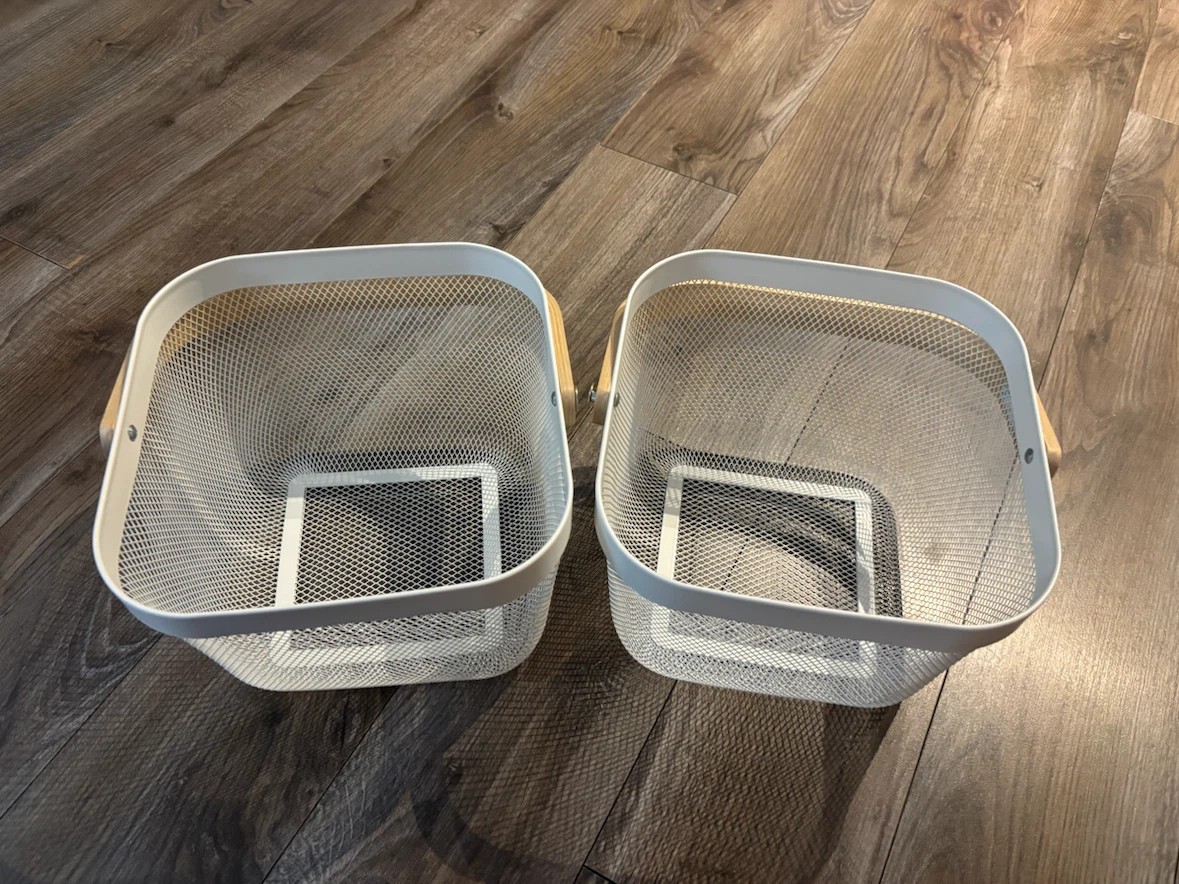2 IKEA RISATORP White Wire Baskets - photo 3