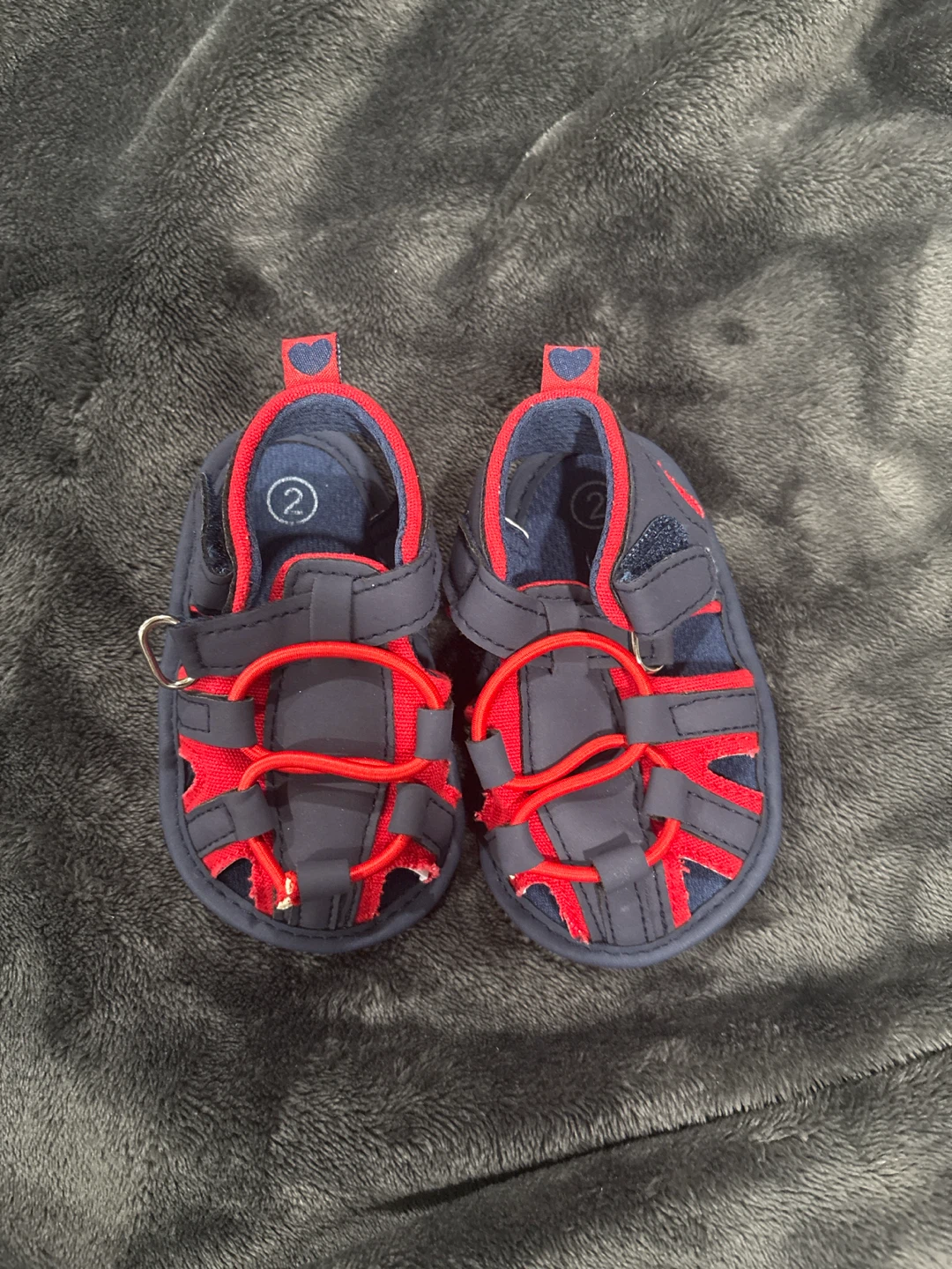 Toddler Navy and Red Sandals