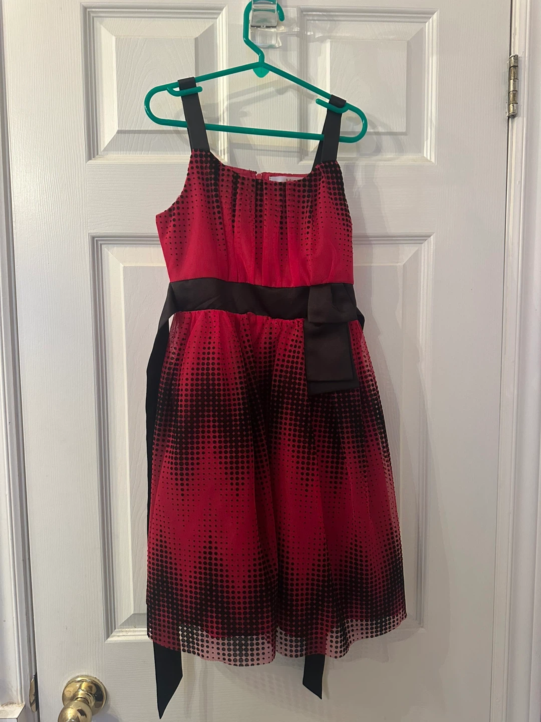 Girls Red and Black Polka Dot Dress