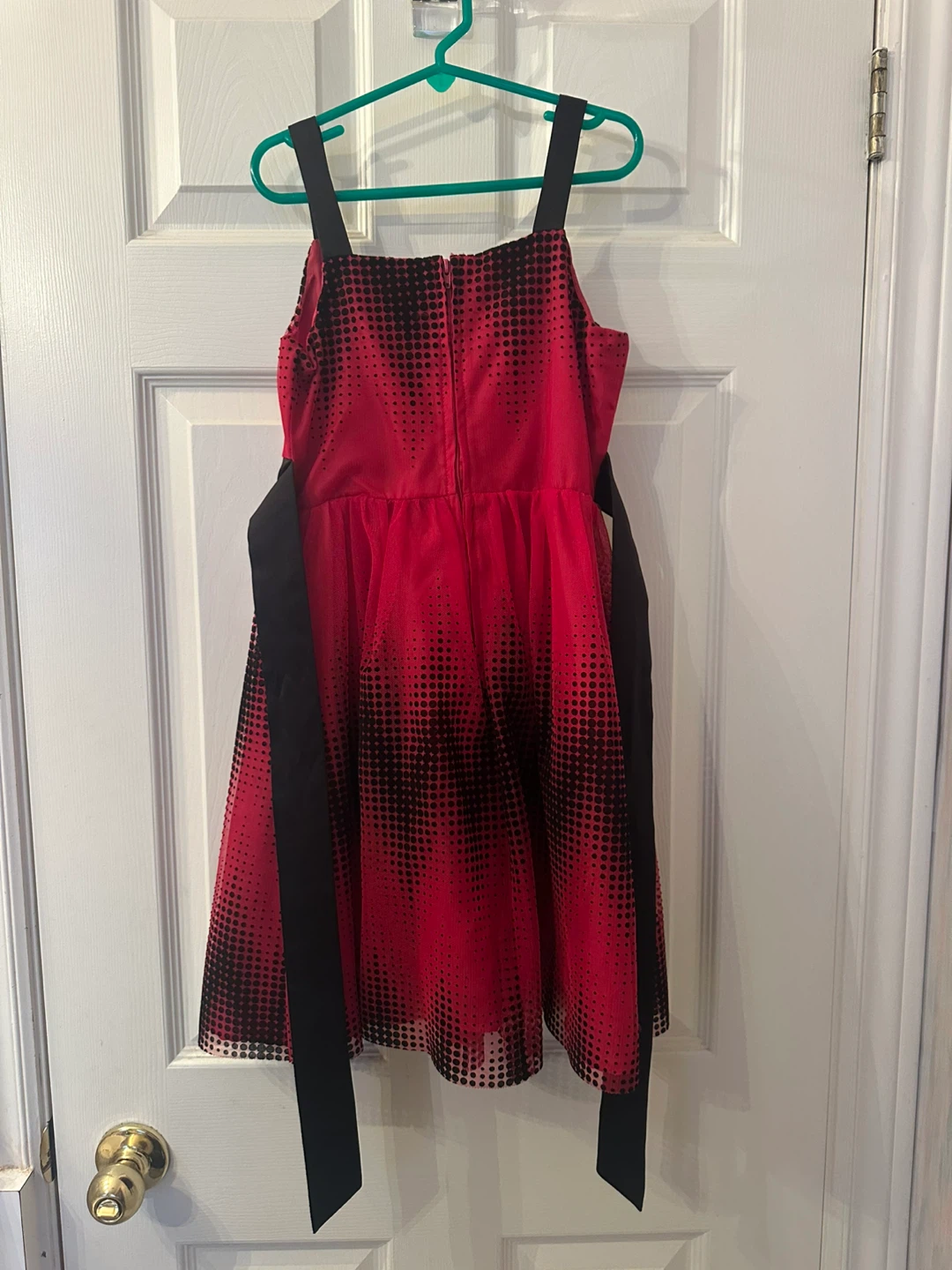 Girls Red and Black Polka Dot Dress - photo 2