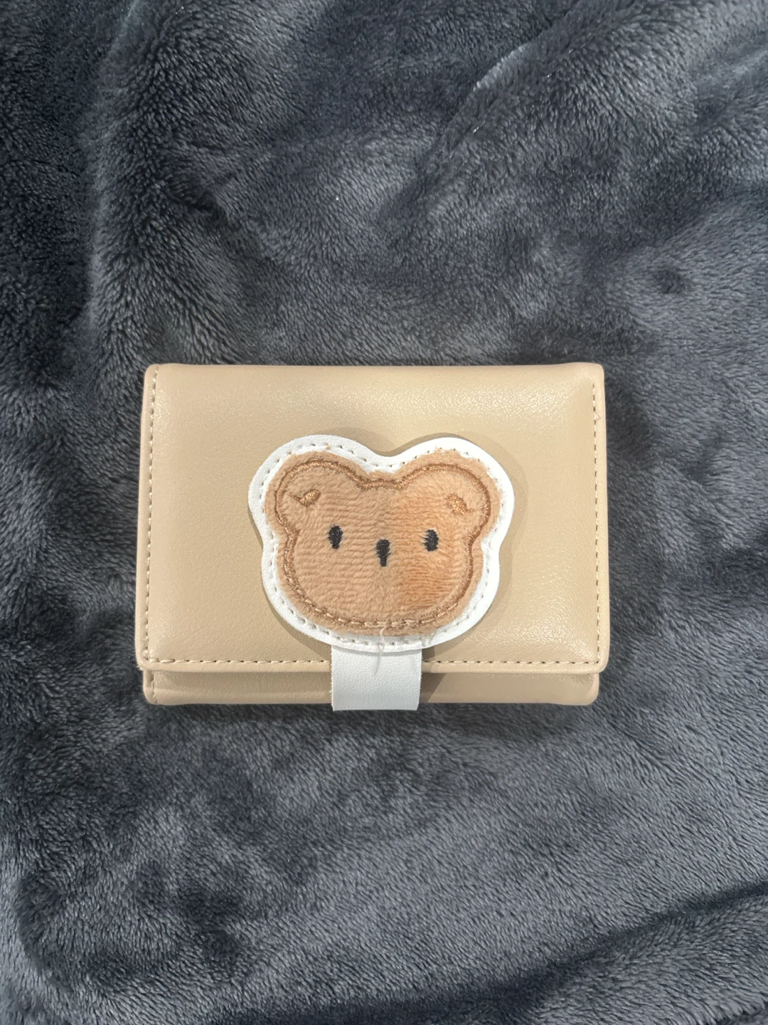 Beige Bear Tri-fold Wallet