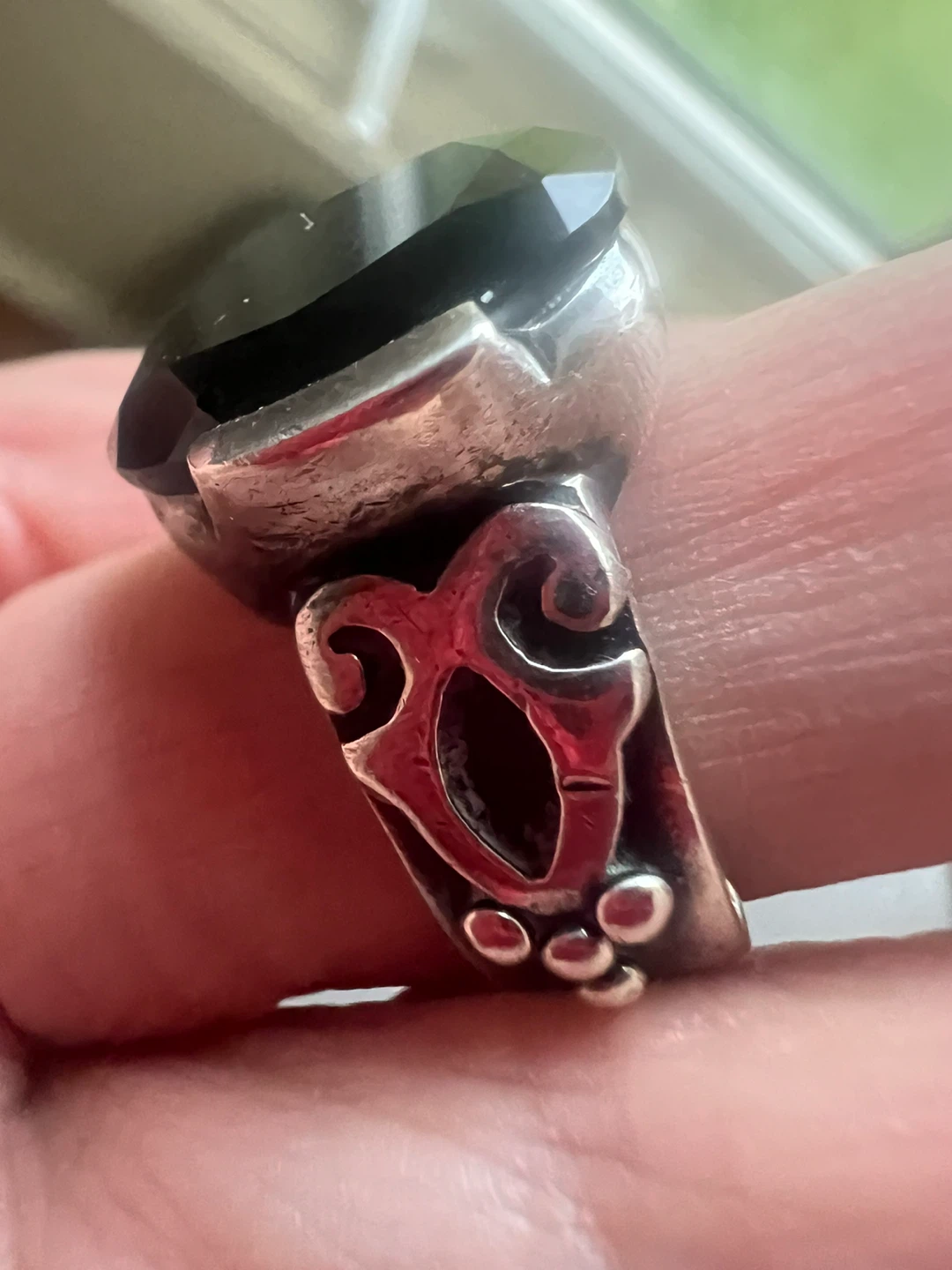 925 silver and Large Black onyx Statement Ring - photo 5