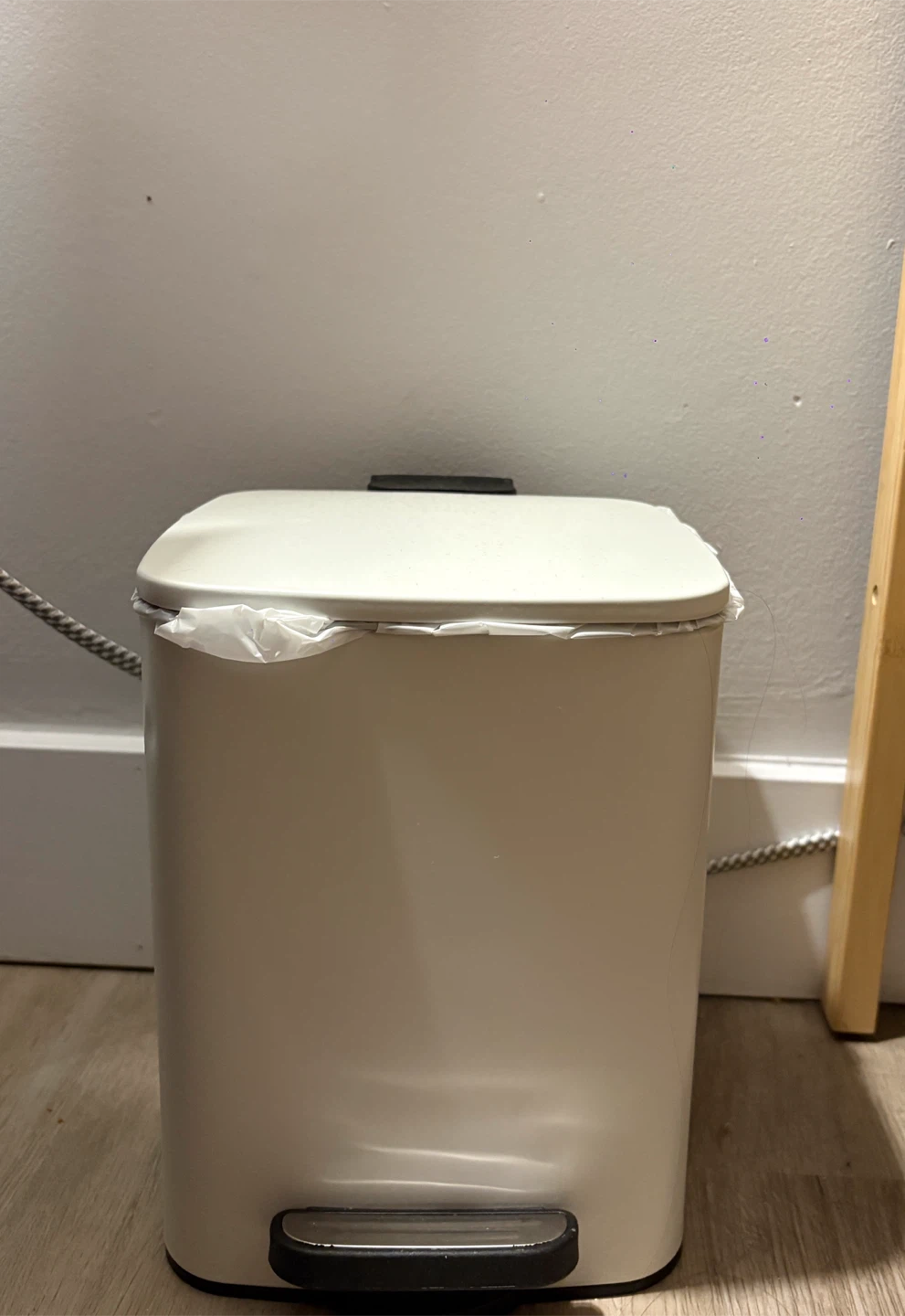 White Pedal Trash Bin