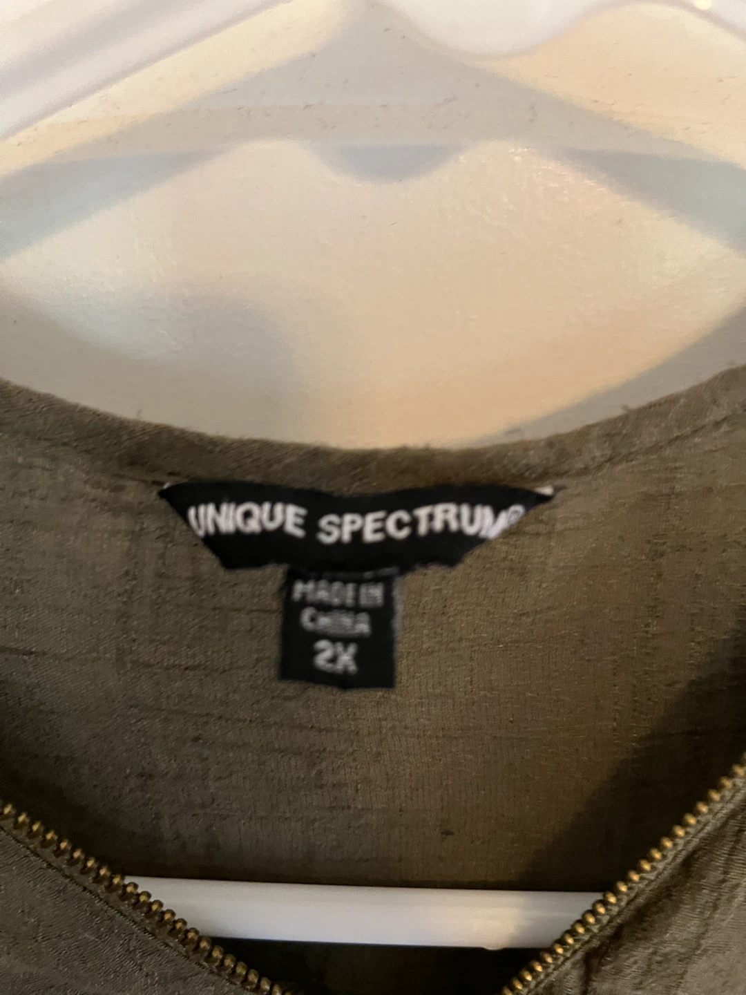 Unique Spectrum Olive Green Zip Shirt 2X - photo 3