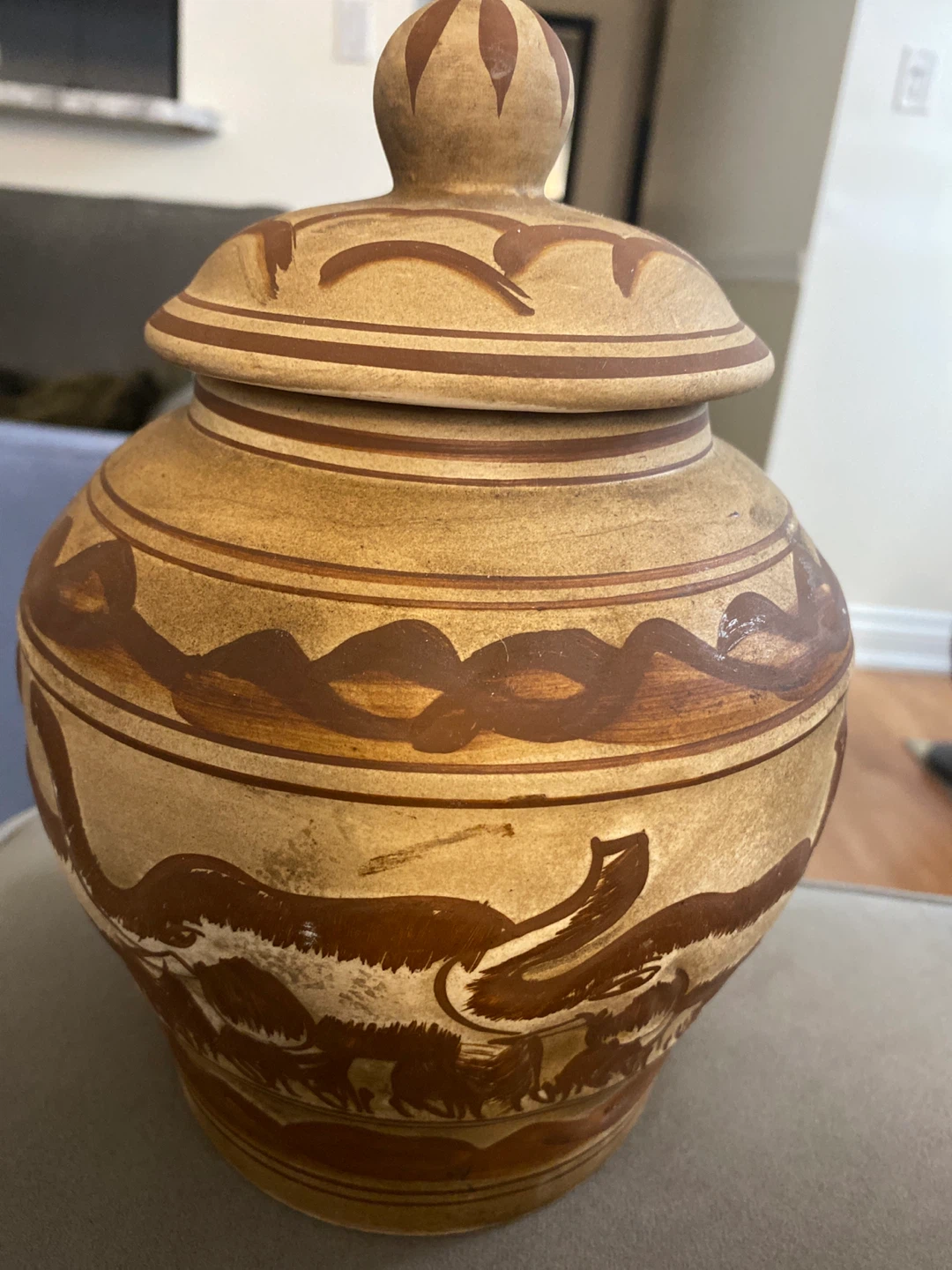 Handmade Clay Pottery Jar with Lid