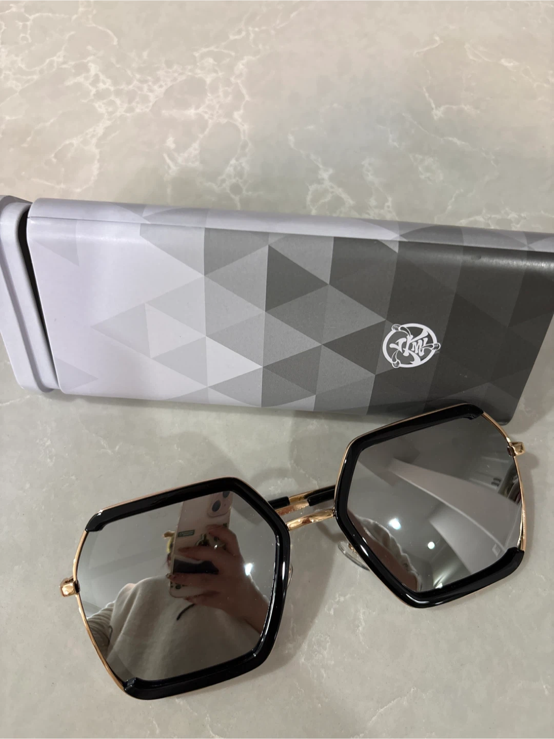 Sunglasses with Triangular Case