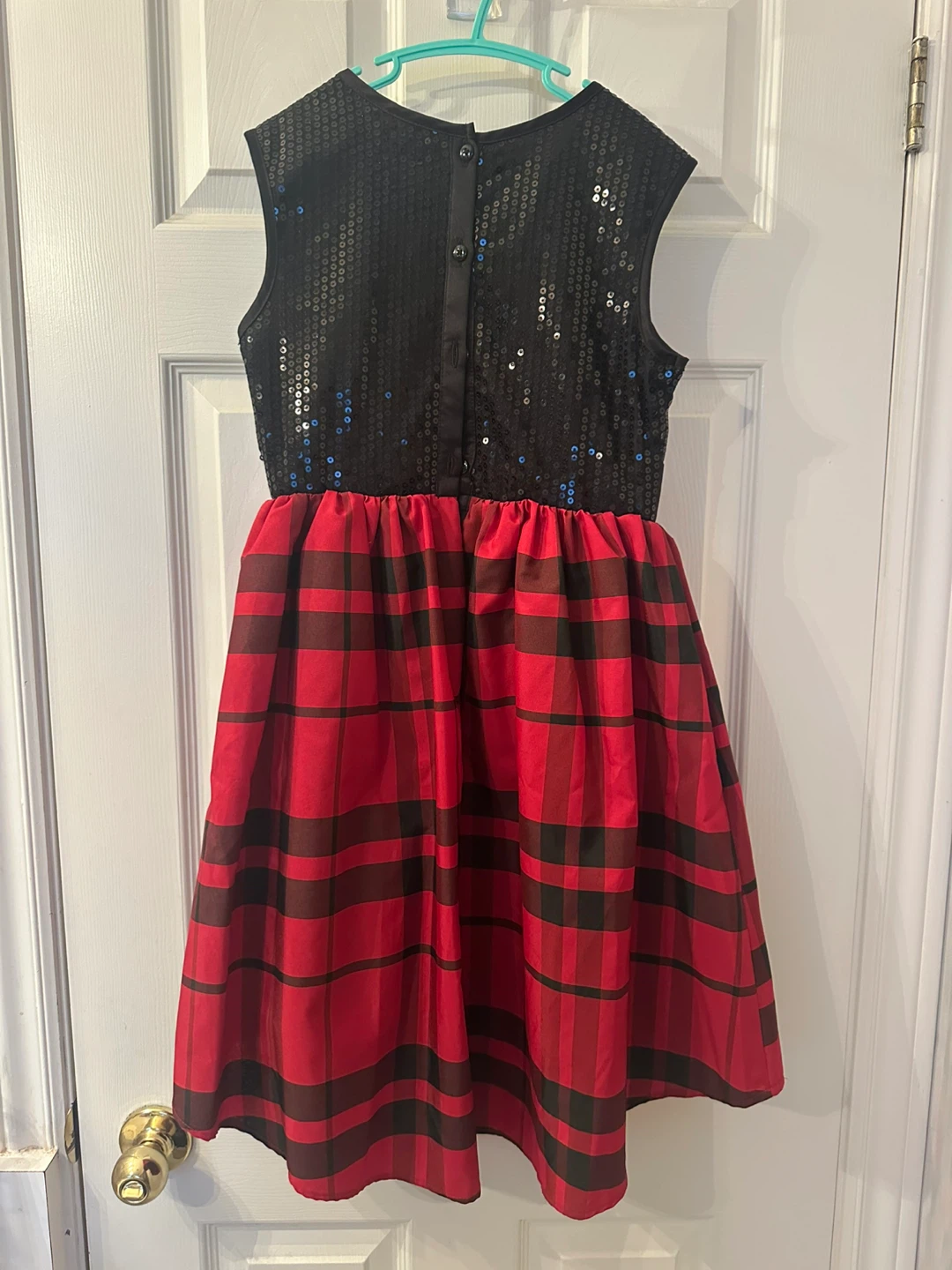 Girls Sequin and Plaid Holiday Dress - photo 2
