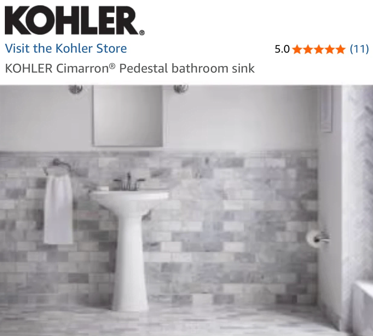 KOHLER Cimarron Pedestal Bathroom Sink - photo 2