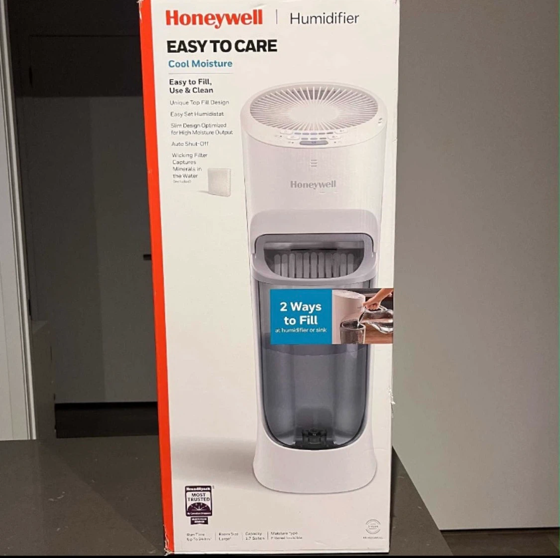 Honeywell Top-Fill Cool Moisture Tower Humidifier - photo 2