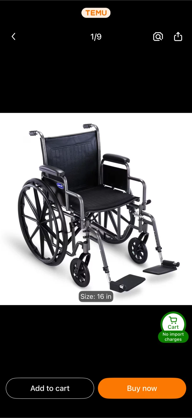 Wicare Manual Wheelchair 16 in