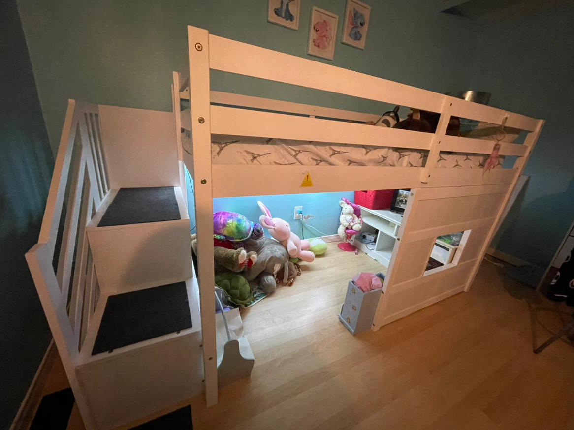 Merax Twin Size Loft Bed with Storage Staircase - photo 2