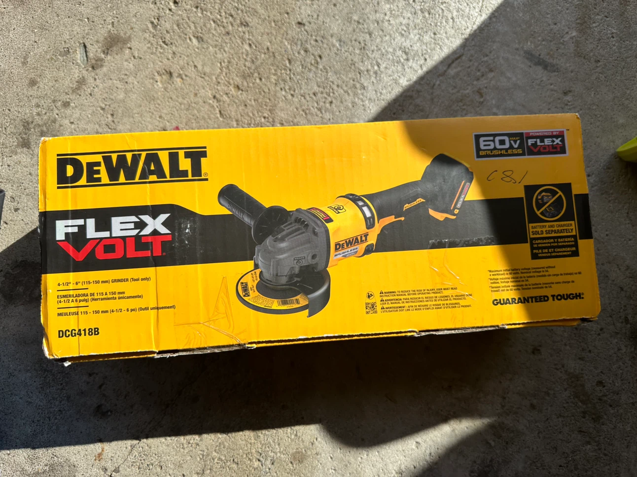 Firm price DEWALT FLEXVOLT 60V Max Brushless Grinder DCG418B