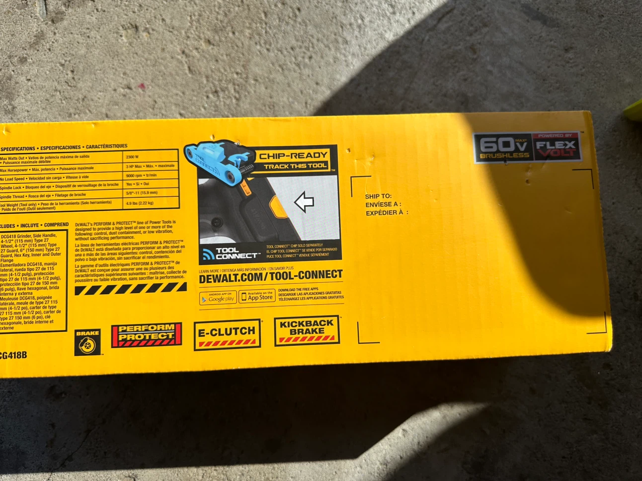 Firm price DEWALT FLEXVOLT 60V Max Brushless Grinder DCG418B - photo 3