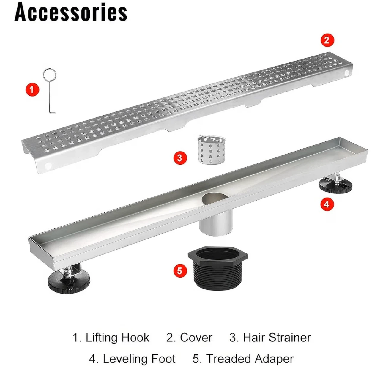 Neodrain 30" Linear Shower Drain, Polished Stainless Steel - photo 3