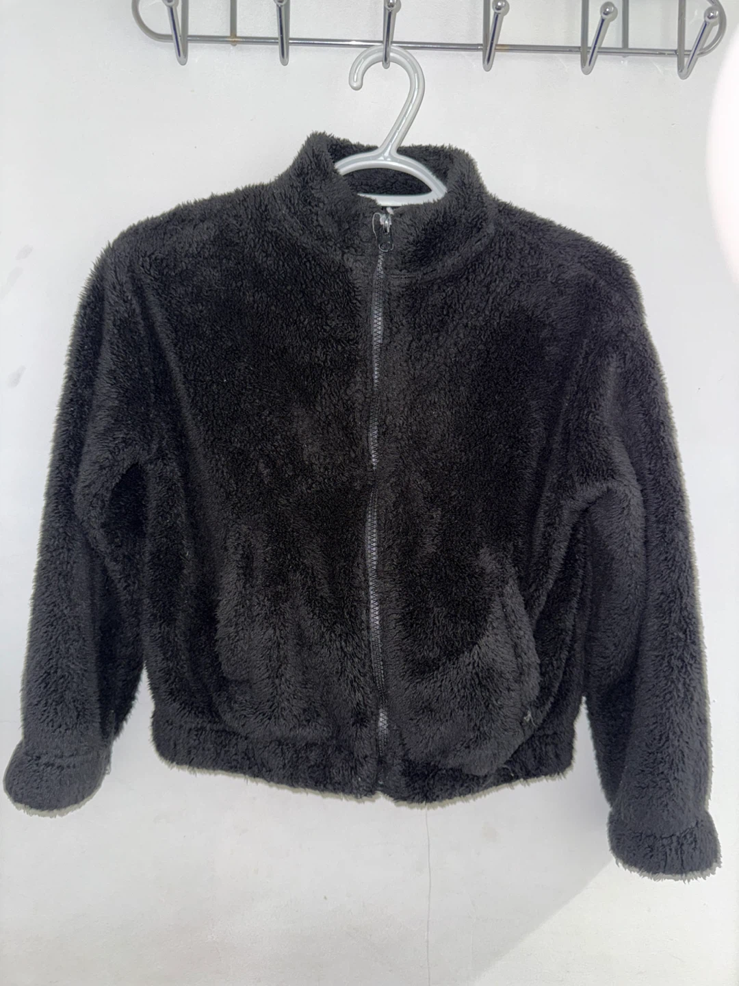 Black Fuzzy Fleece Jacket