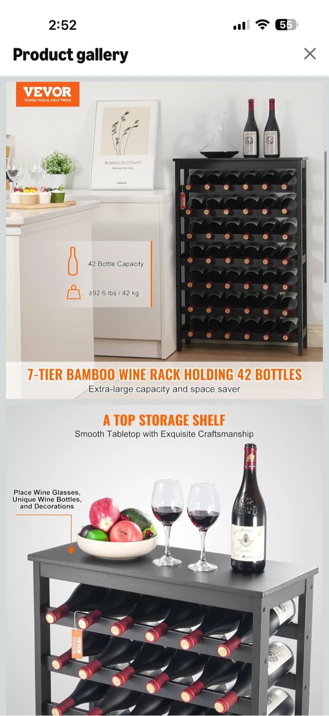 VEVOR 7-Tier Bamboo Wine Rack - photo 3