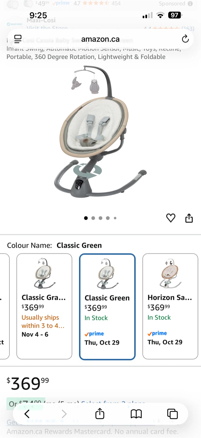 Maxi-Cosi Cassia Baby Swing - Classic Green - photo 3