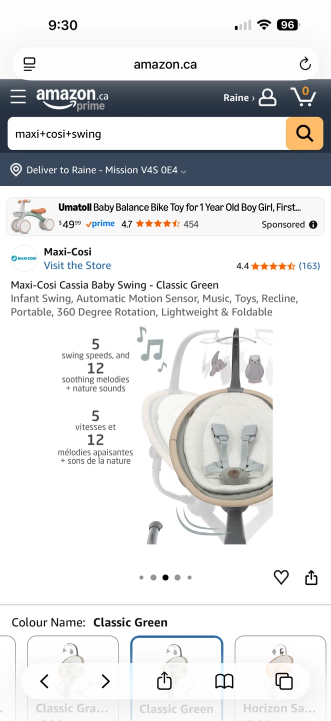 Maxi-Cosi Cassia Baby Swing - Classic Green - photo 4