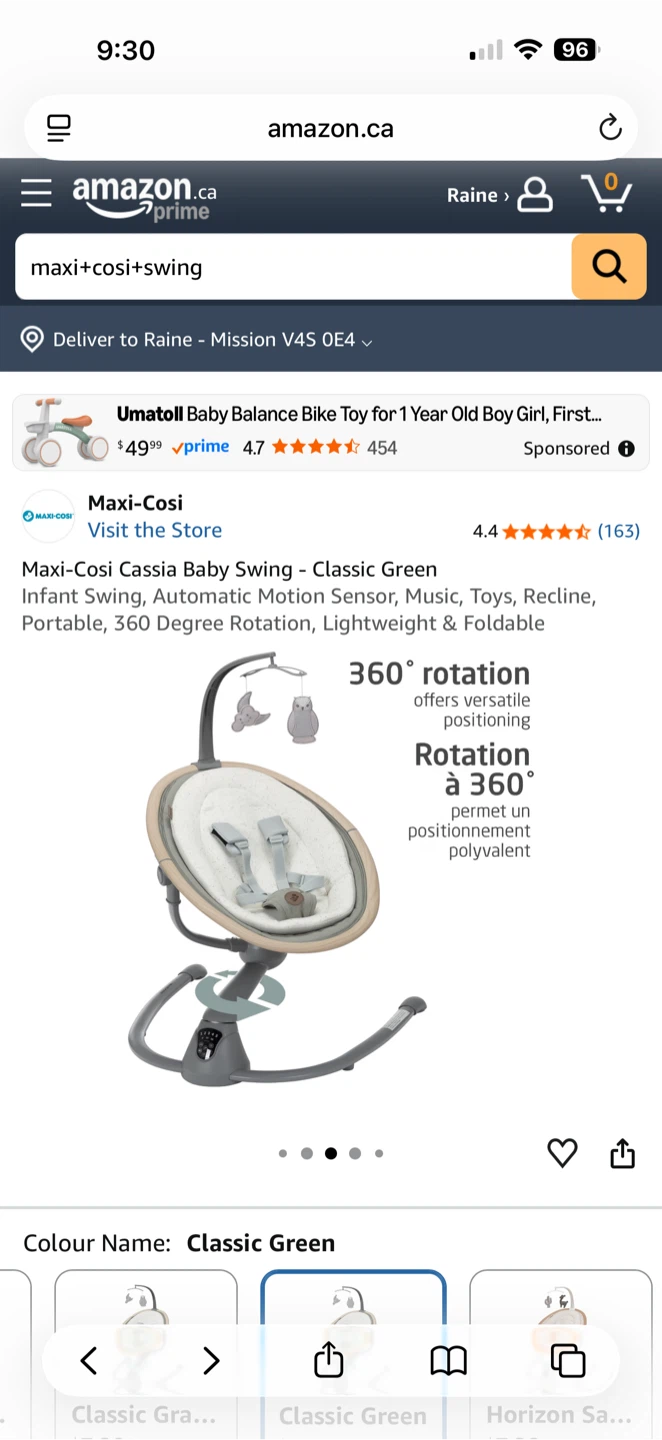 Maxi-Cosi Cassia Baby Swing - Classic Green - photo 5