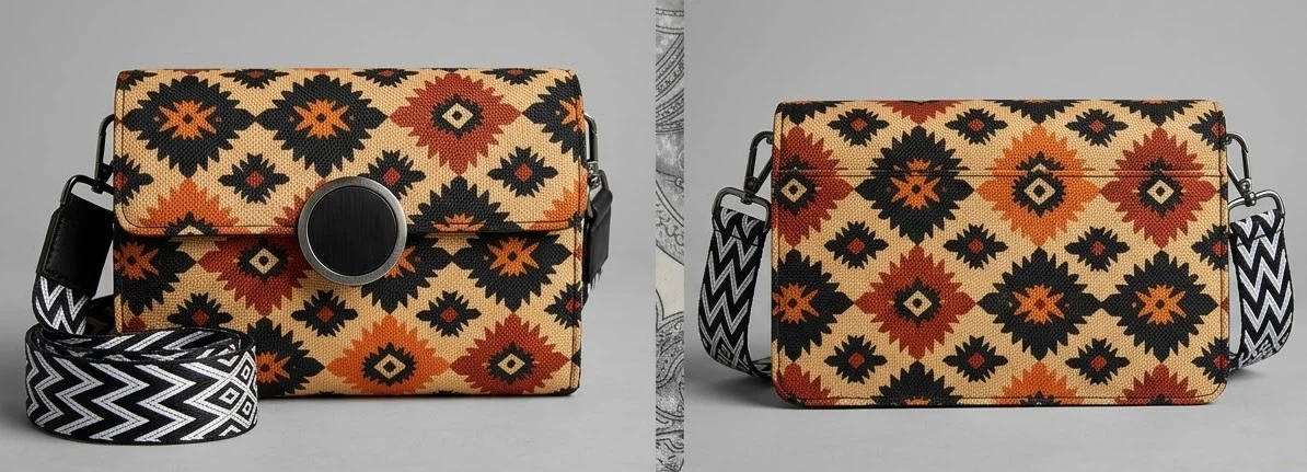 Patterned Geometric Crossbody Bag