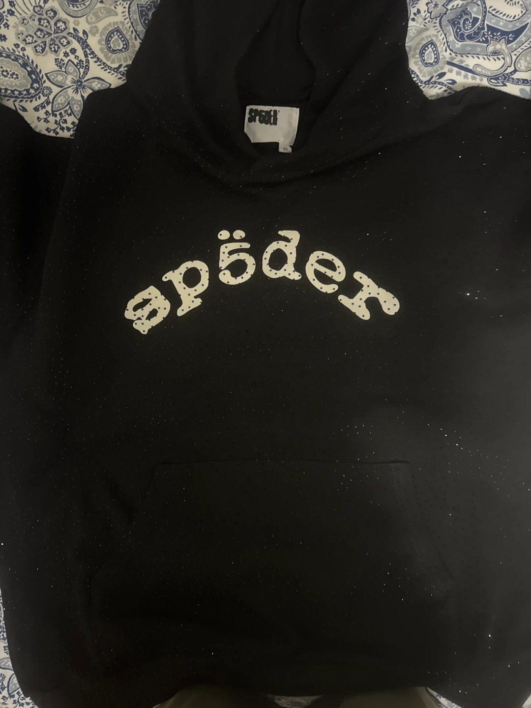 Sp5der Hoodie Black rhinestone - photo 2