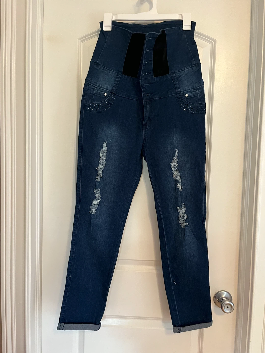 Silver Diva High-Waisted Distressed Jeans Size 15 - photo 4