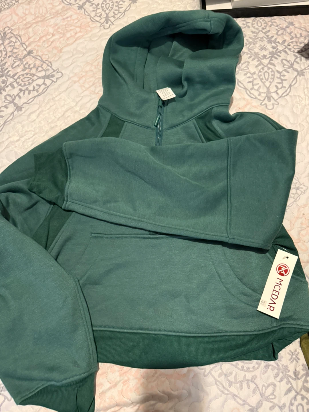 MCEDAR Green Half-Zip Hoodie