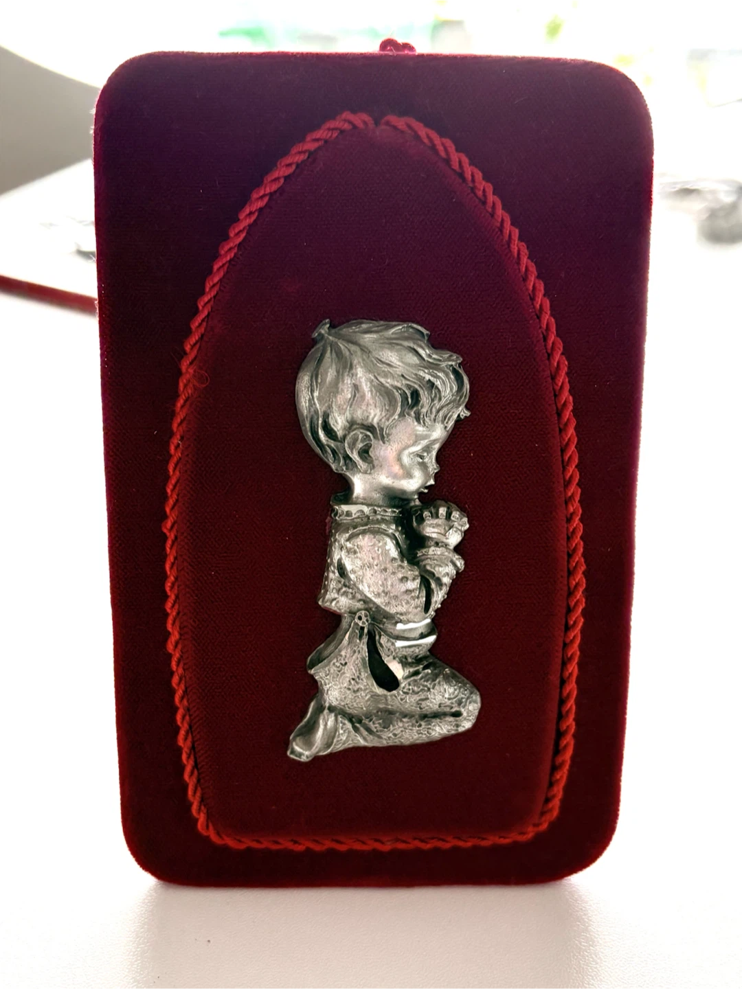 Genuine Pewter Praying Boy Ornament - photo 4