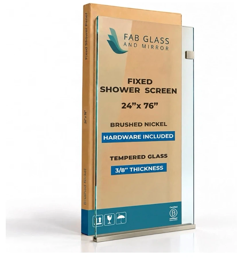 Fab Glass and Mirror Fixed Shower Screen 24" x 76" - photo 3