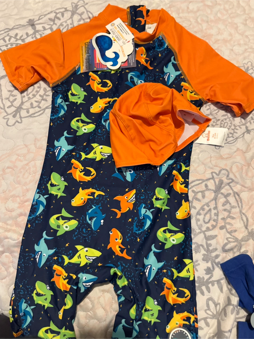 Baby Shark Swimsuit with Hat 24-36M