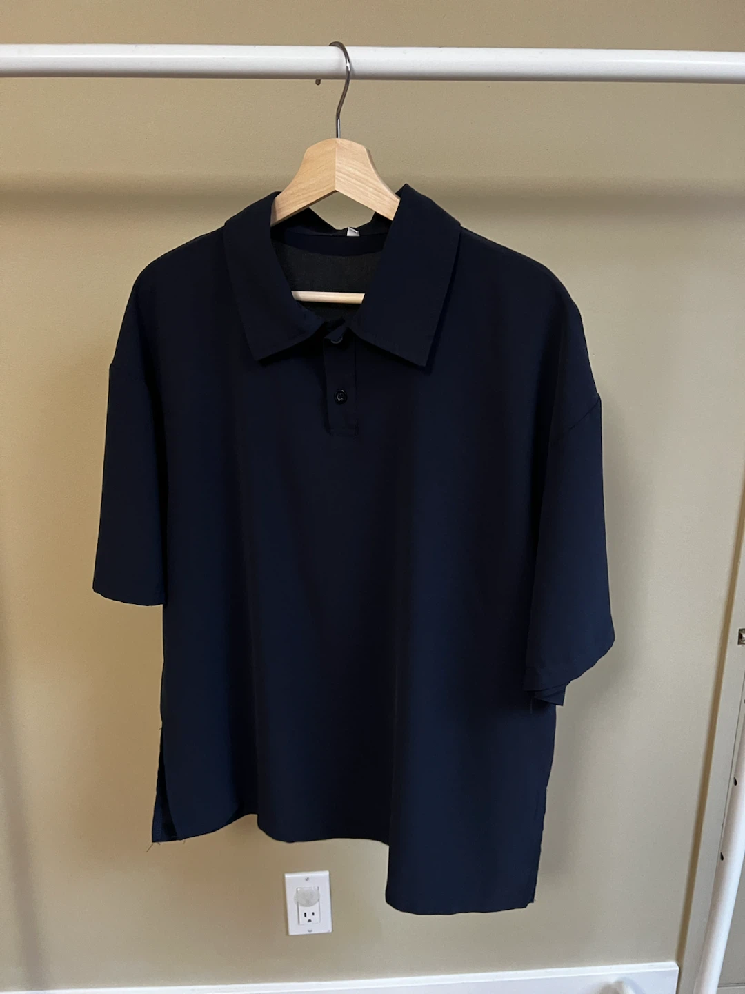 Oversized Navy Blue Polo Shirt