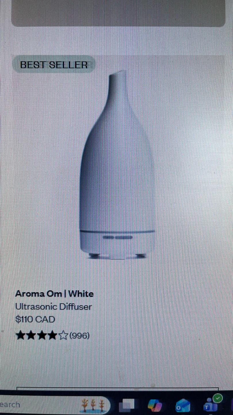 Saje Aroma Om Ultrasonic Diffuser and Tranquility Oil