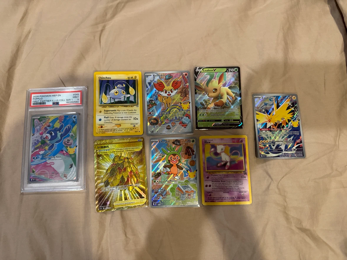 Pokemon singles and psa graded slab card