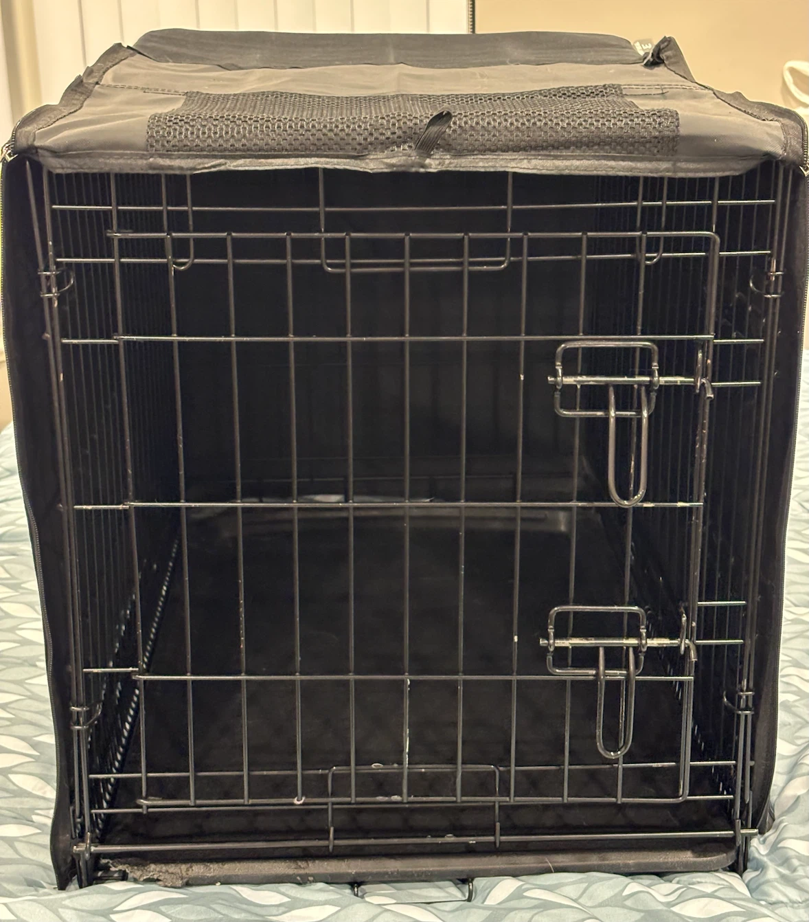 Black Wire Dog Crate with Cover