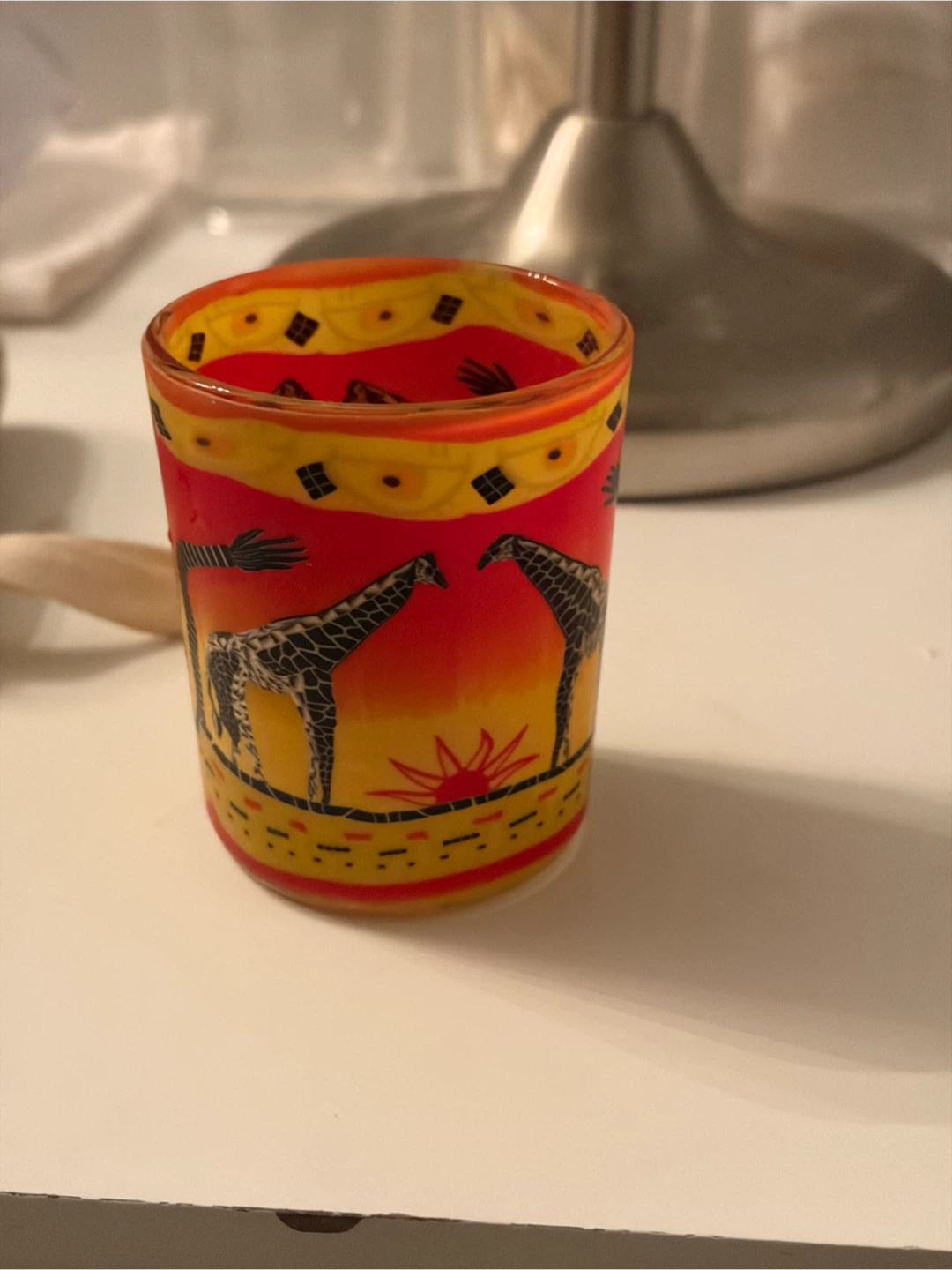 Safari Print Glass Votive