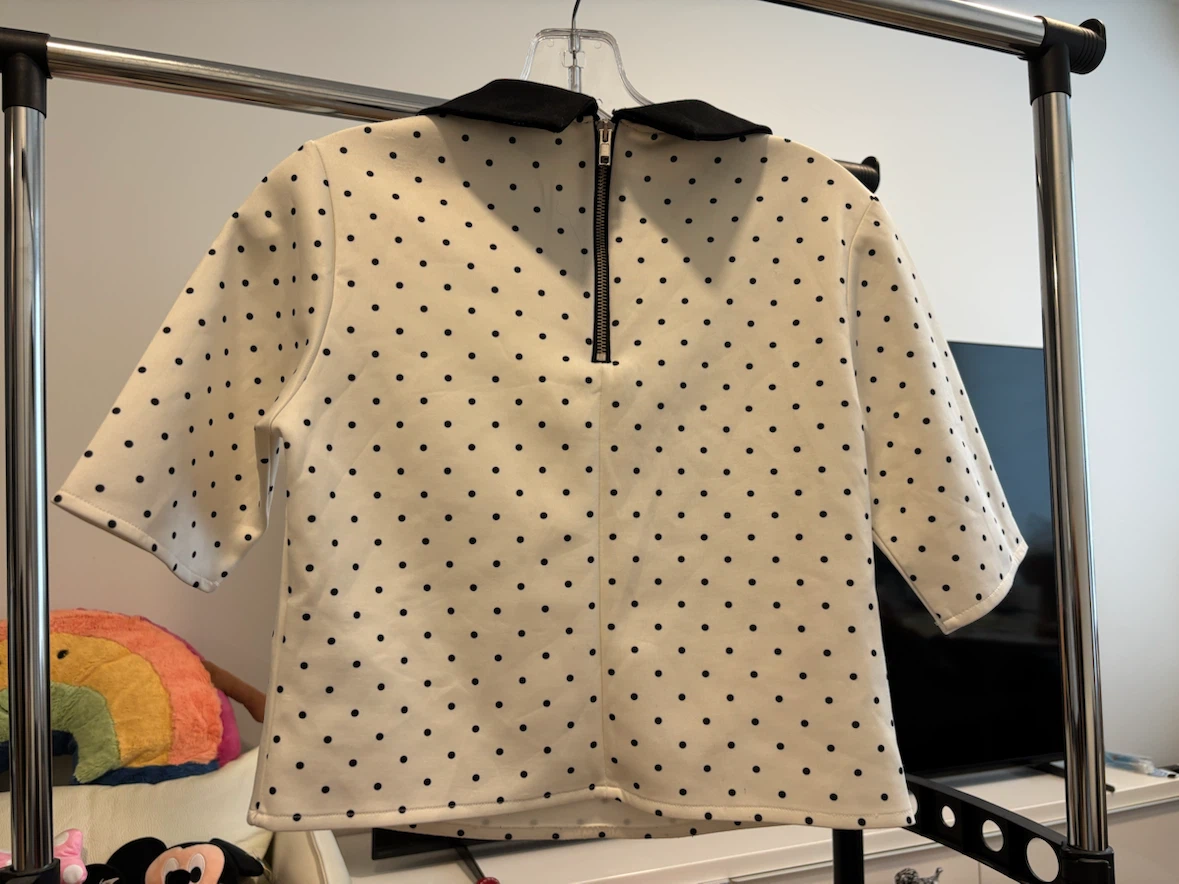 ZARA Polka Dot Collar Top and Skirt - photo 3