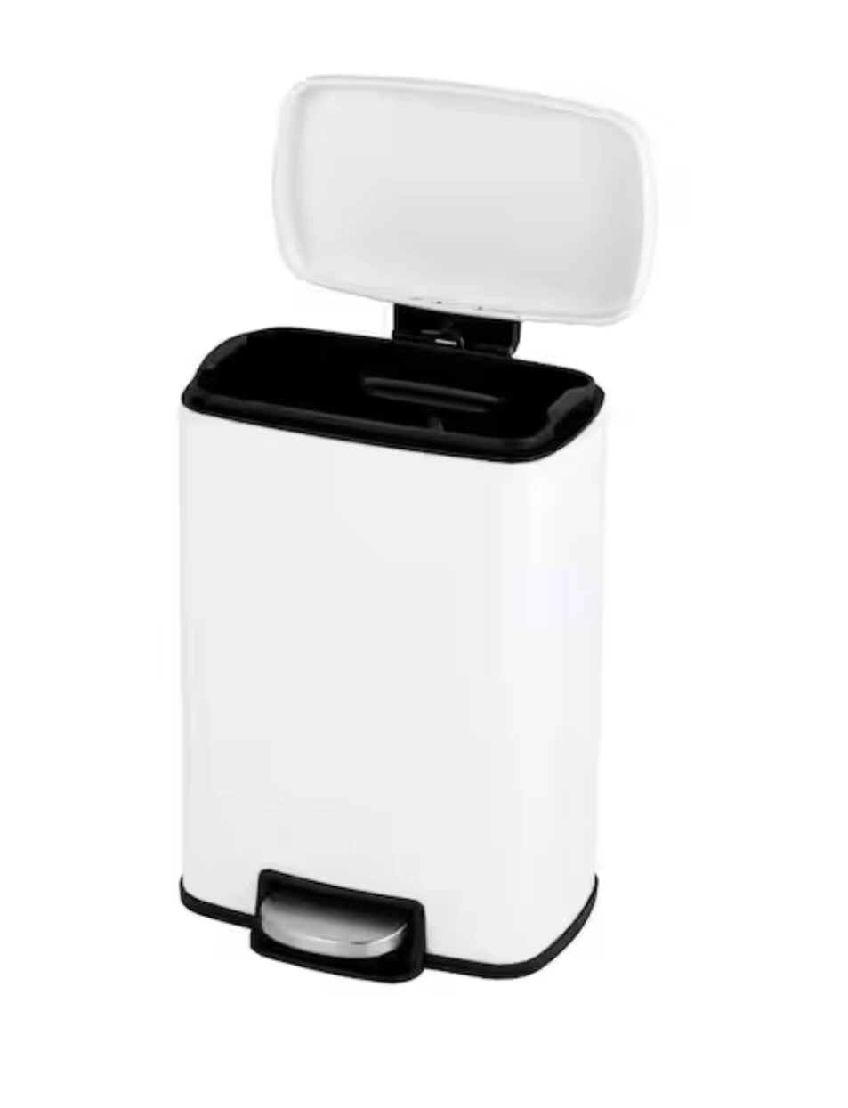 1.3 Gal / 5L White Rectangular Step Trash Can with Lid & Inner - photo 2
