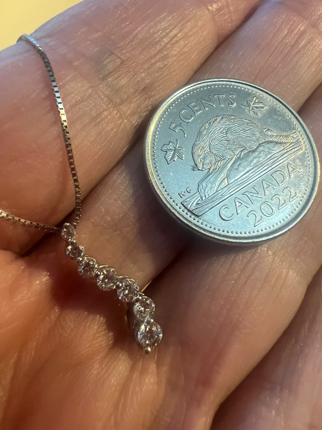 10K Gold Diamond Pendant Necklace - photo 2