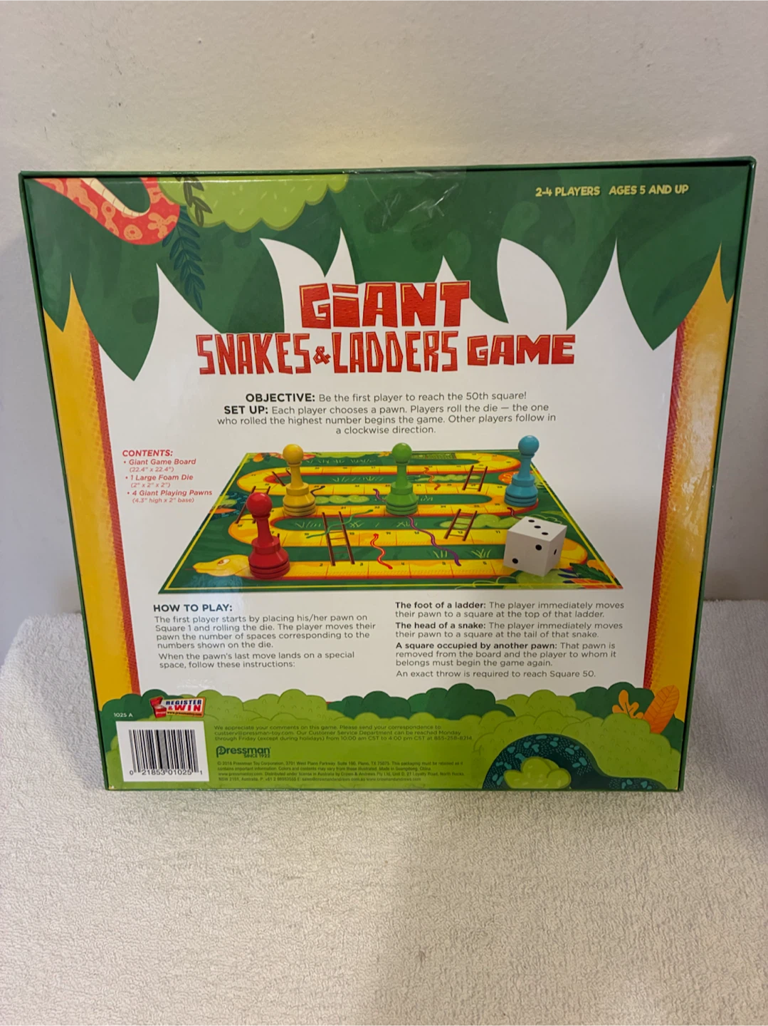 Pressman Giant Snakes & Ladders Game - photo 2