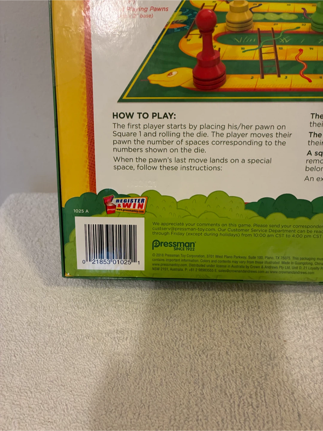Pressman Giant Snakes & Ladders Game - photo 4