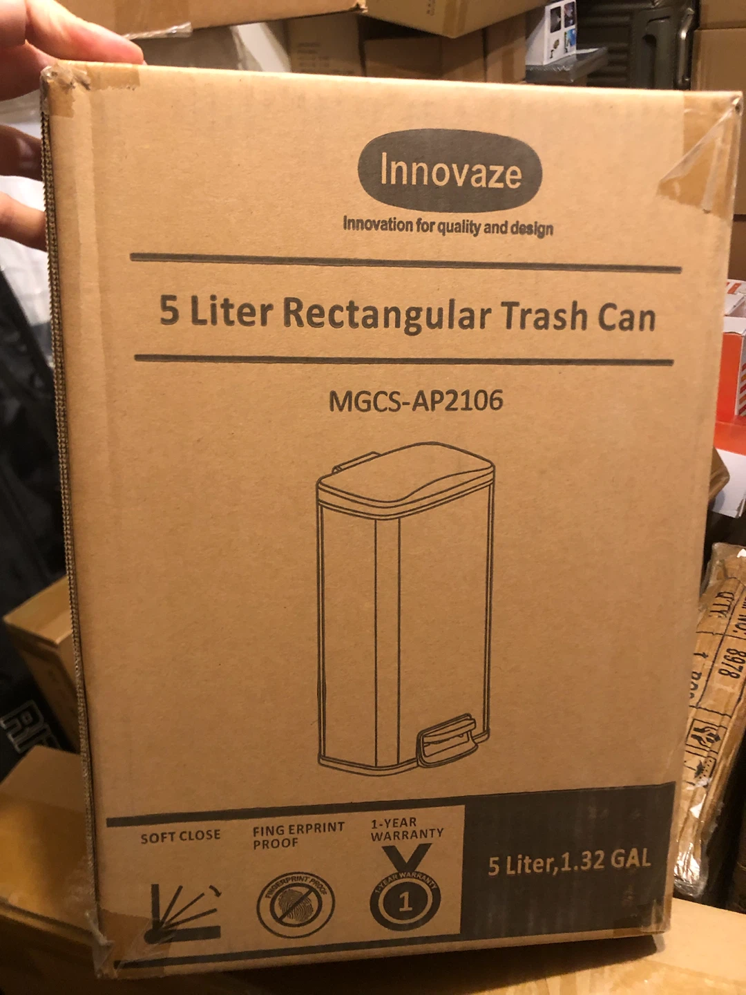 5L Step Pedal Garbage Bin with Lid & Removable Inner Bucket - photo 3
