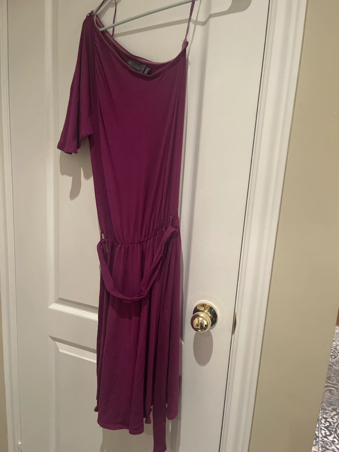 One-Shoulder Purple Dress
