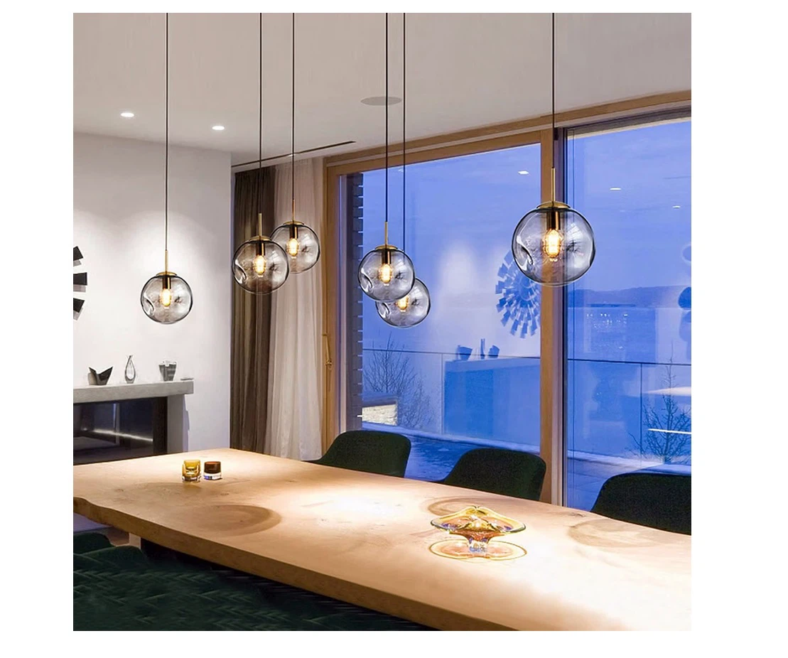 Brikey Glass Spherical Pendant Light,Gold Iron - photo 3