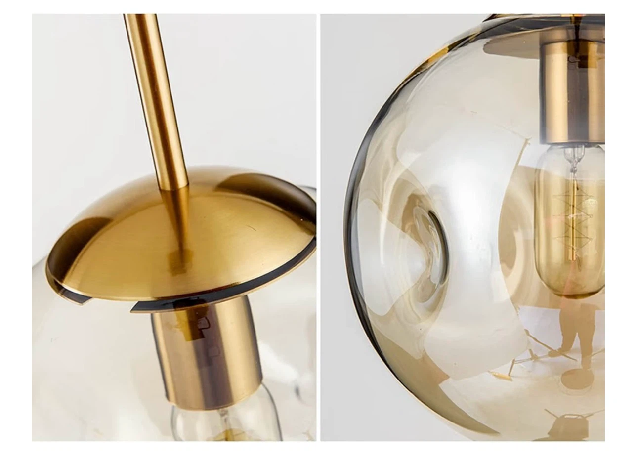Brikey Glass Spherical Pendant Light,Gold Iron - photo 4