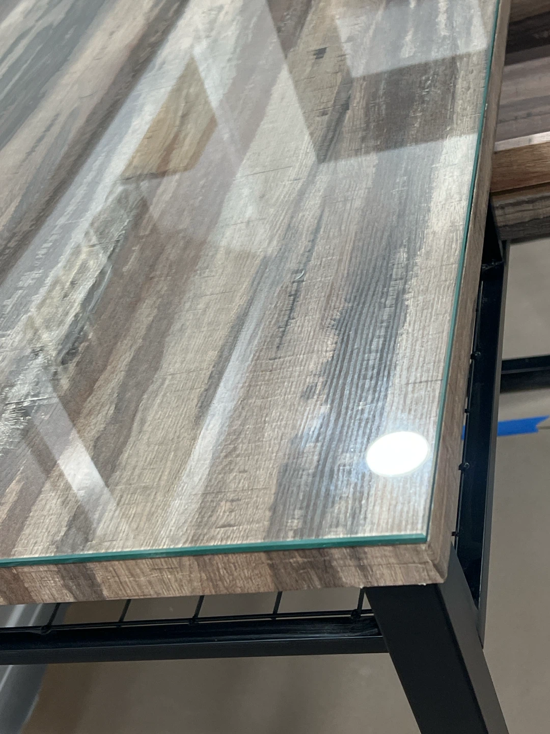 Industrial Style Wood and Glass Desk - photo 5