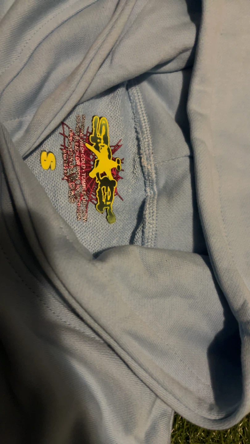 Sp5der Light Blue Hoodie - photo 3