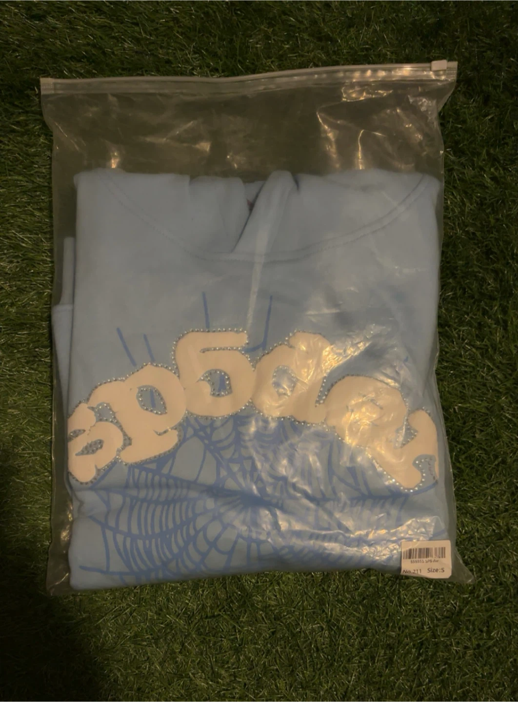 Sp5der Light Blue Hoodie - photo 5
